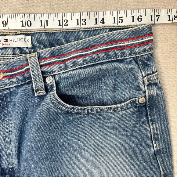 Vintage Y2K Tommy Hilfiger Perfect T Jean Women's Size 14 Blue Embroided Stars - Picture 7 of 13